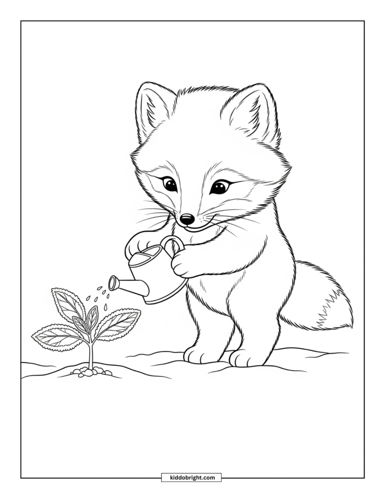 Arctic fox coloring pages free download