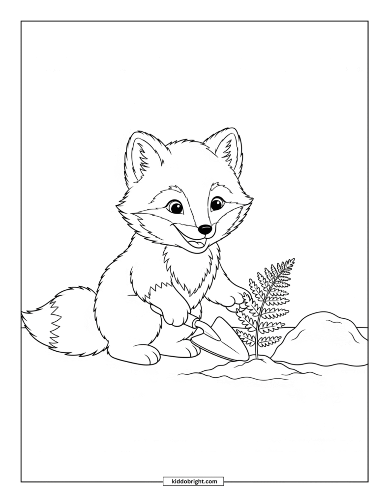 Arctic fox coloring pages free download