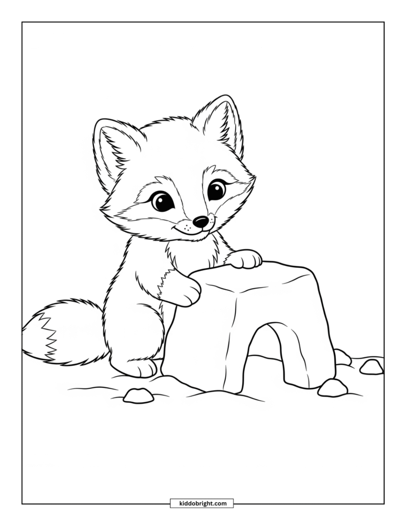 Arctic fox coloring pages free download