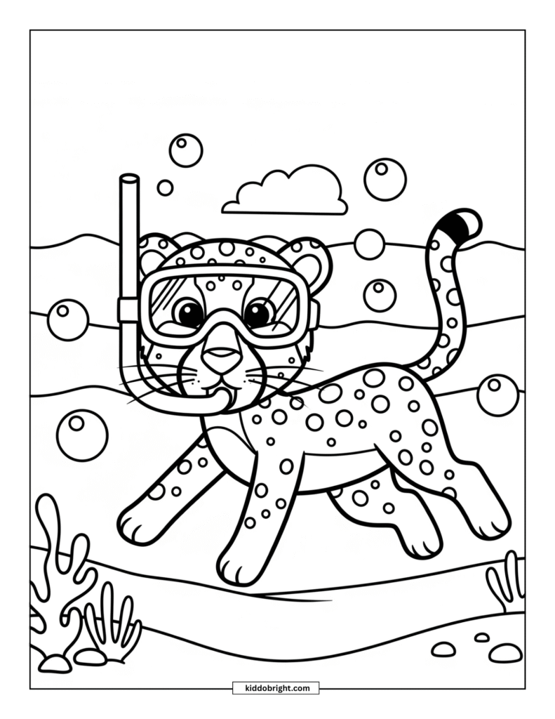 Cheetah coloring pages for kids free download