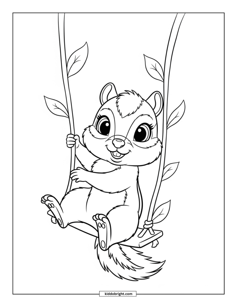Chipmunk coloring pages for kids free download