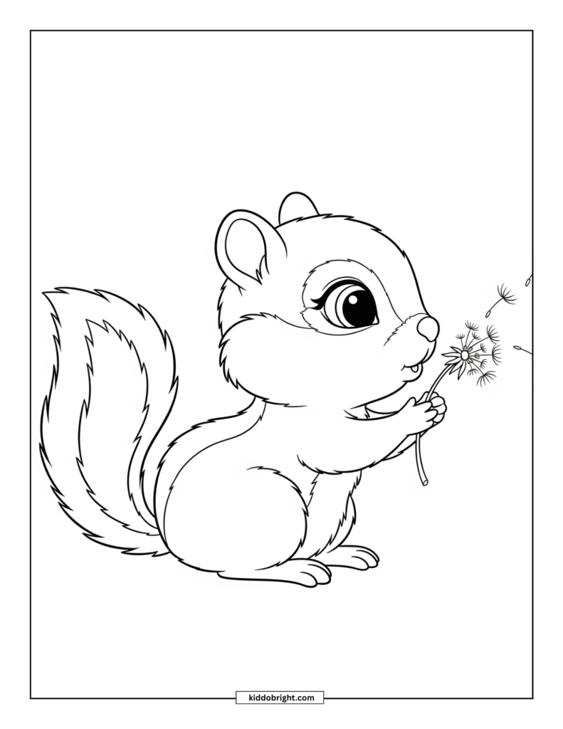 Chipmunk coloring pages for kids free download