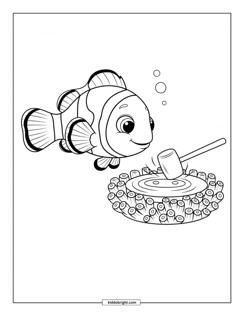 Clownfish coloring pages for kids free download