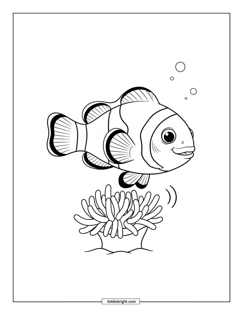 Clownfish coloring pages for kids free download