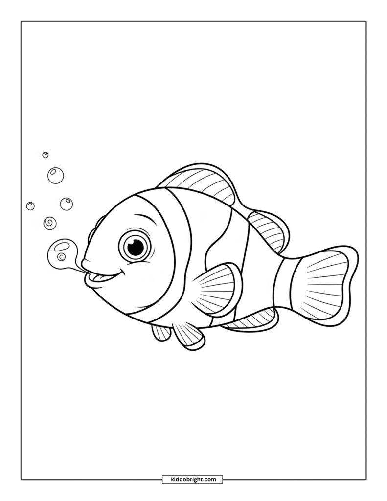 Clownfish coloring pages for kids free download