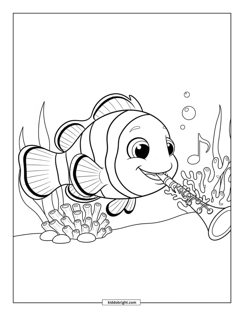 Clownfish coloring pages for kids free download