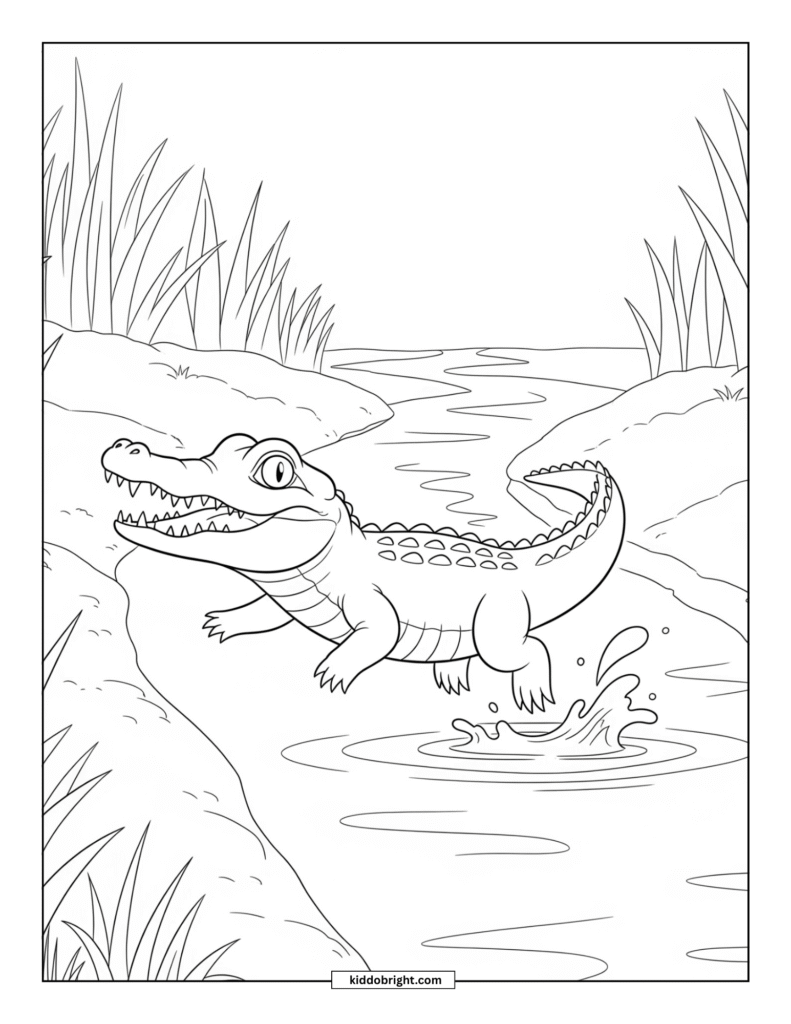 Crocodile coloring pages for kids free download