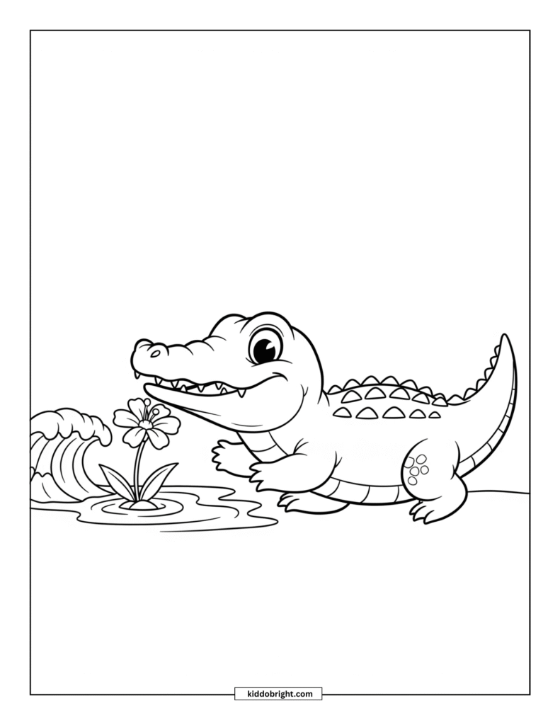 Crocodile coloring pages for kids free download