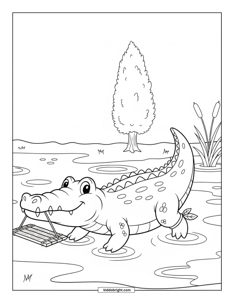 Crocodile coloring pages for kids free download