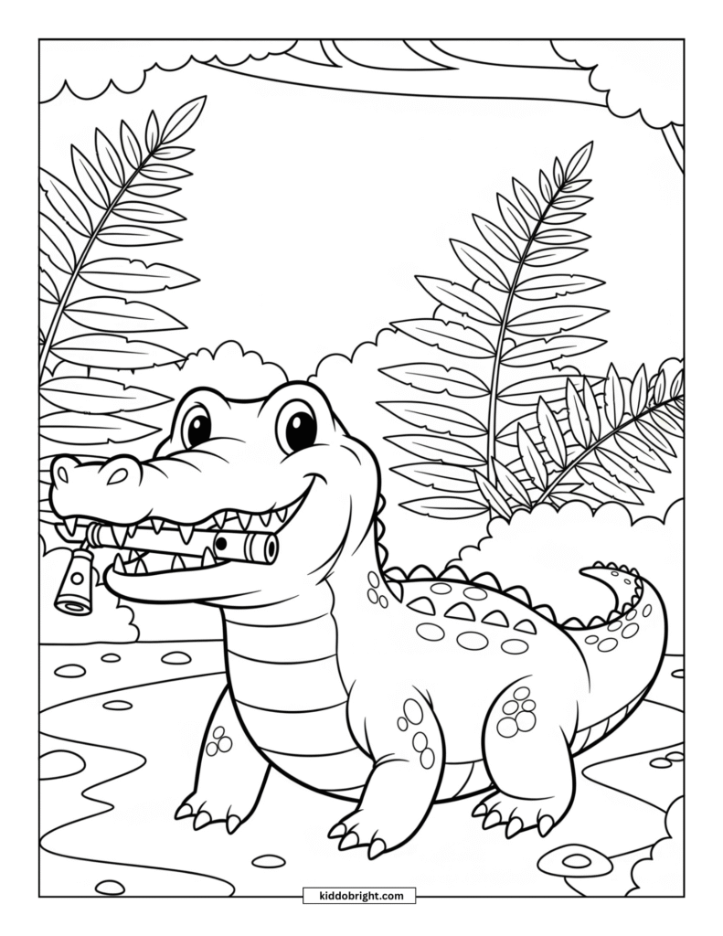 Crocodile coloring pages for kids free download