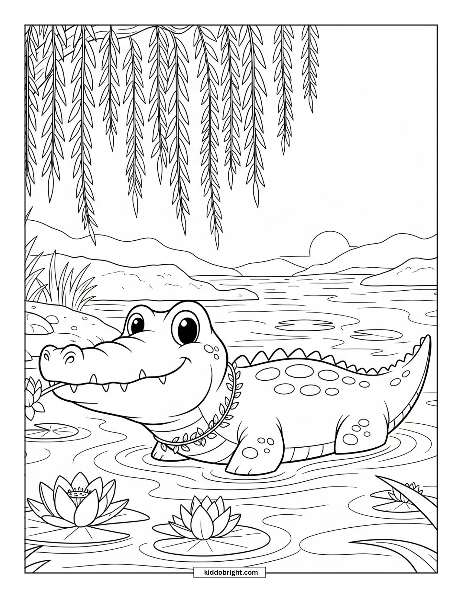 Crocodile coloring pages for kids free download