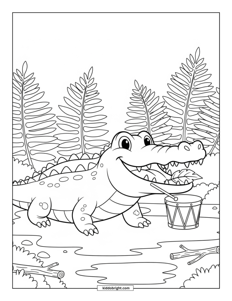 Crocodile coloring pages for kids free download