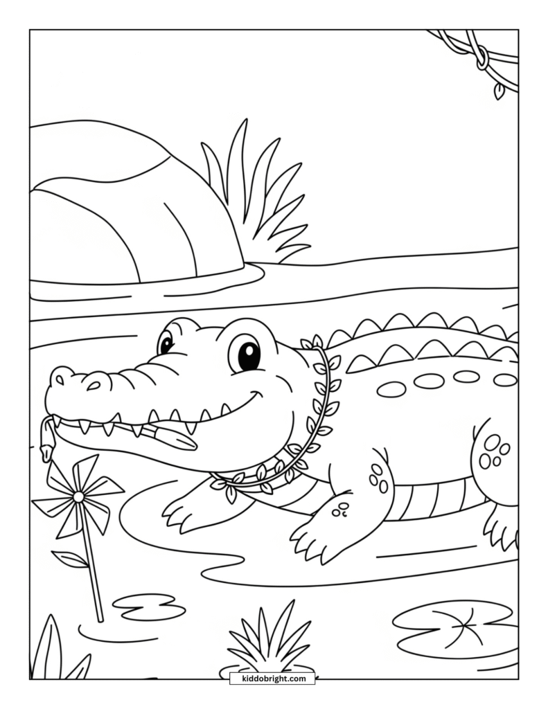 Crocodile coloring pages for kids free download