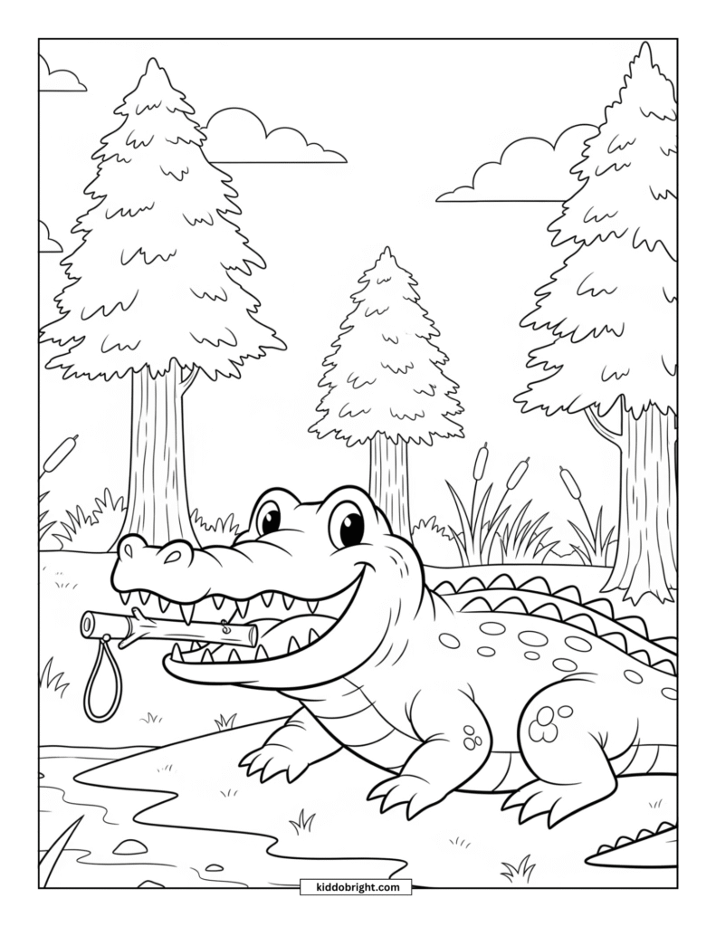 Crocodile coloring pages for kids free download