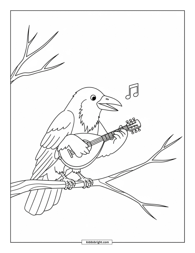 Crow coloring pages for kids free download