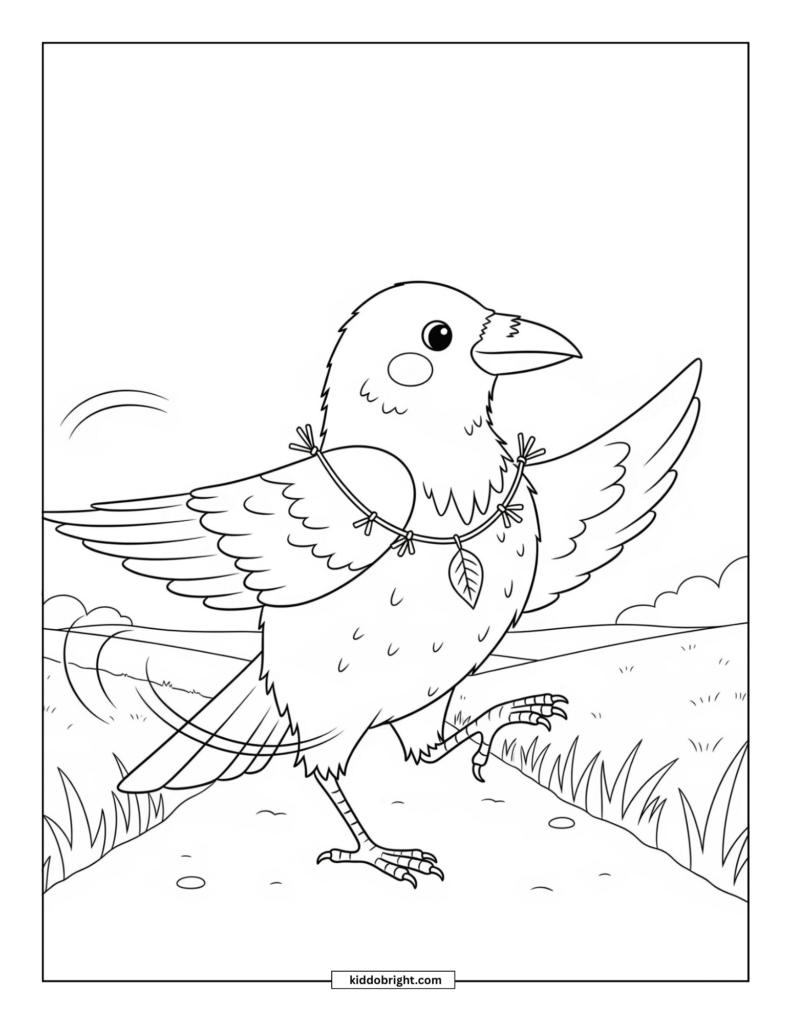 Crow coloring pages for kids free download