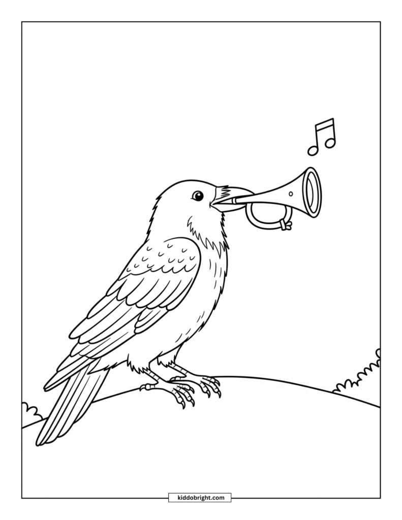 Crow coloring pages for kids free download