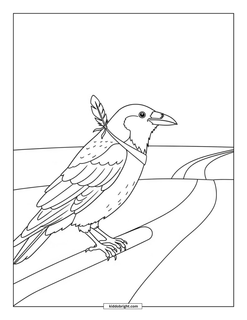 Crow coloring pages for kids free download