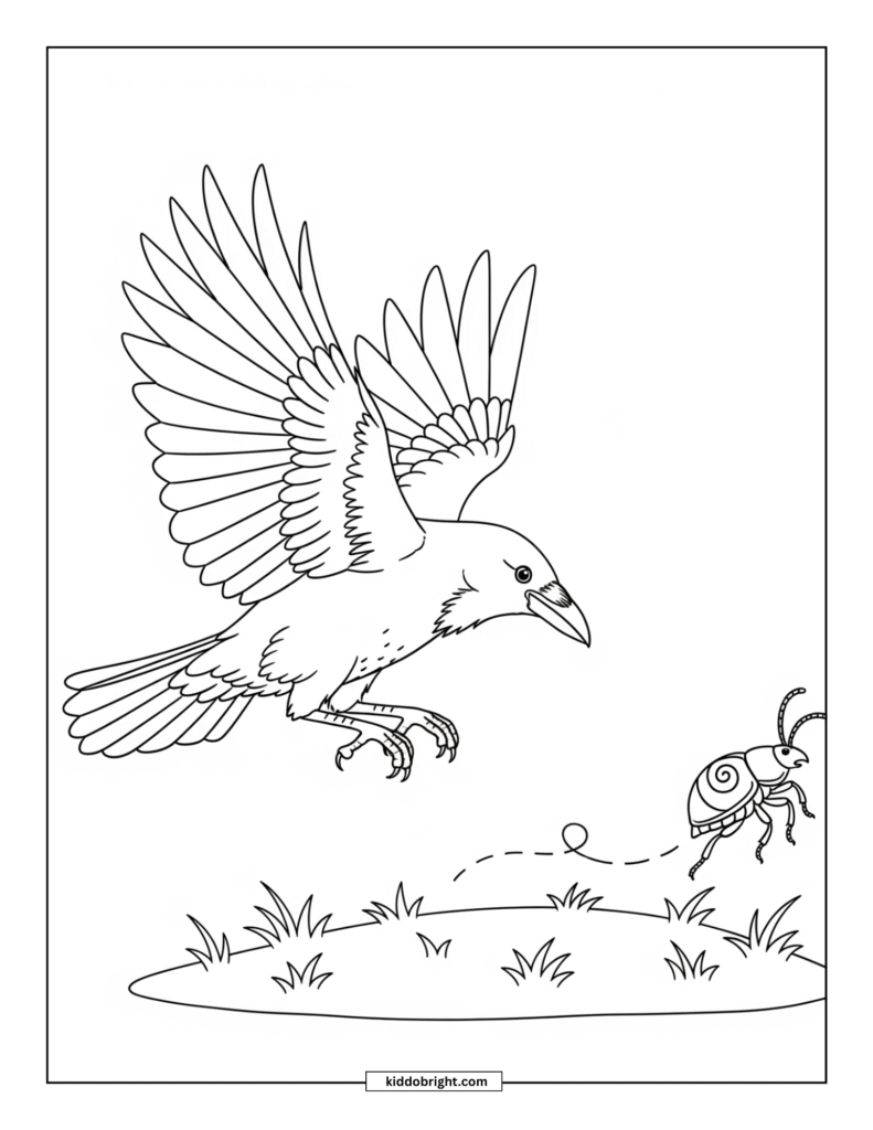 Crow coloring pages for kids free download