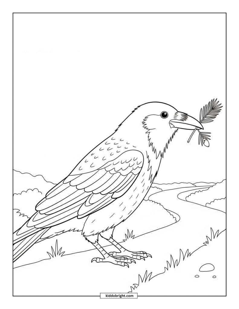 Crow coloring pages for kids free download