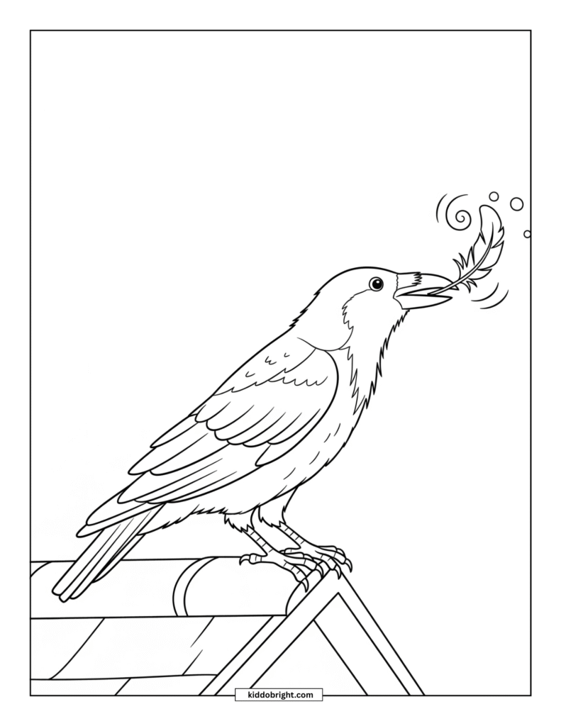 Crow coloring pages for kids free download