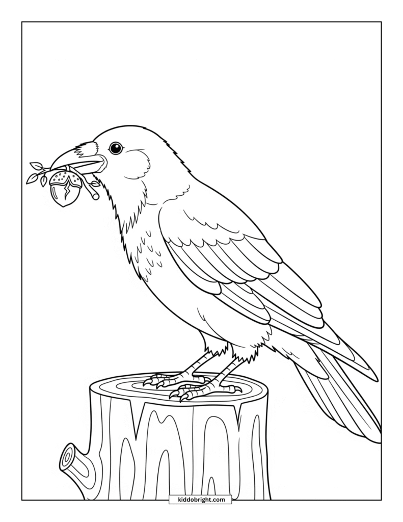 Crow coloring pages for kids free download