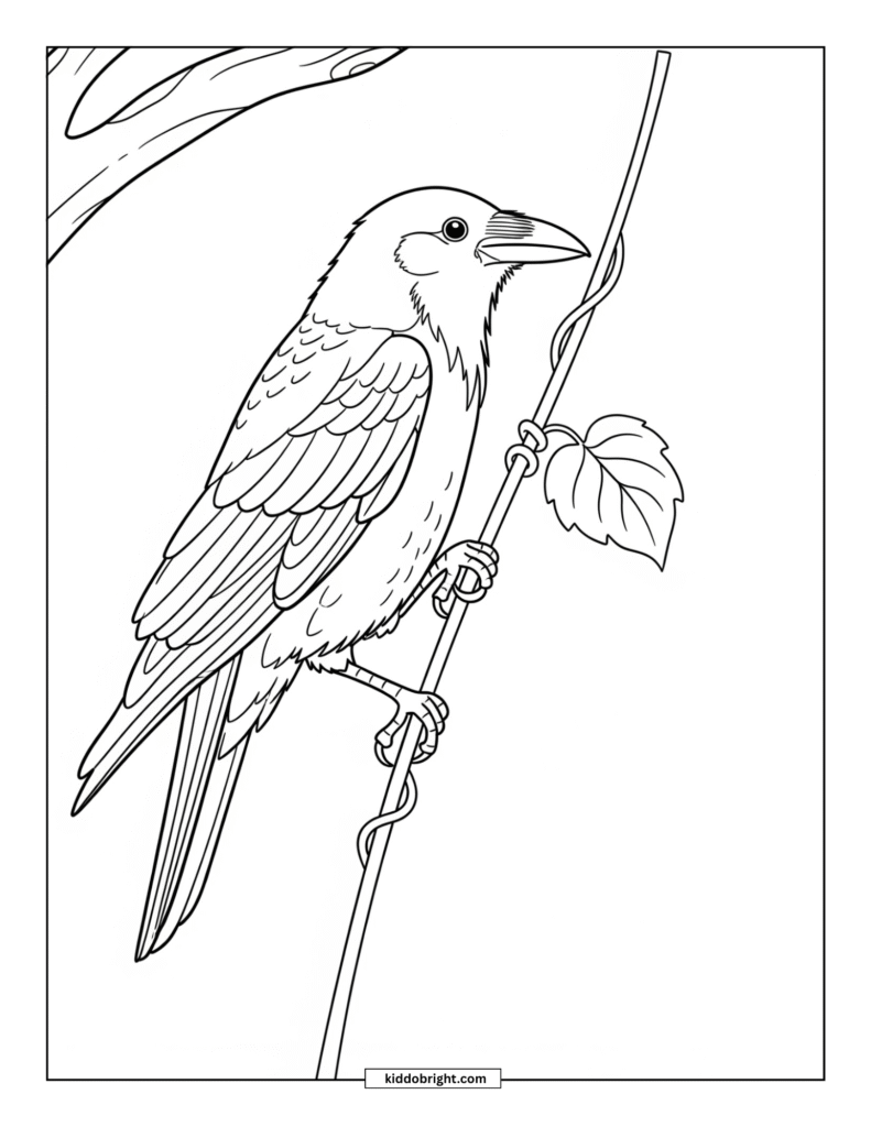 Crow coloring pages for kids free download