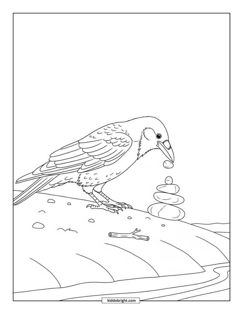 Crow coloring pages for kids free download
