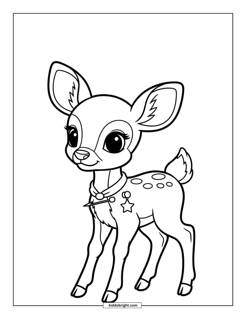 Deer coloring pages for kids free download