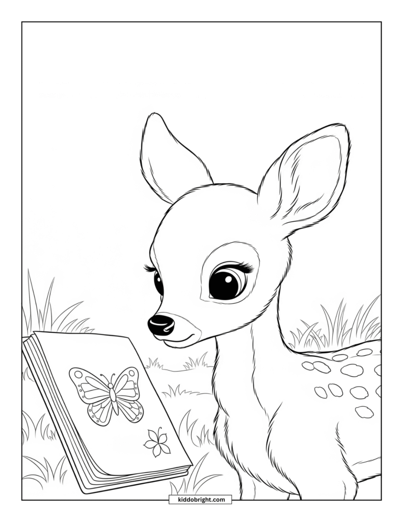 Deer coloring pages for kids free download