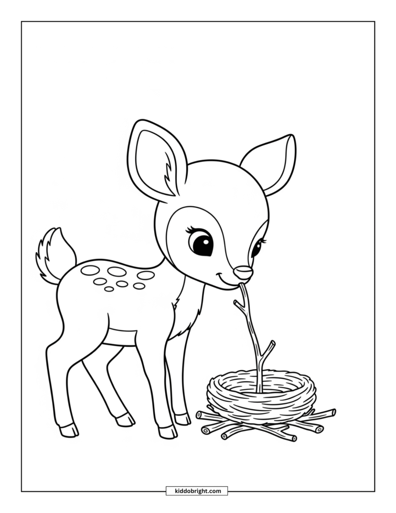 Deer coloring pages for kids free download