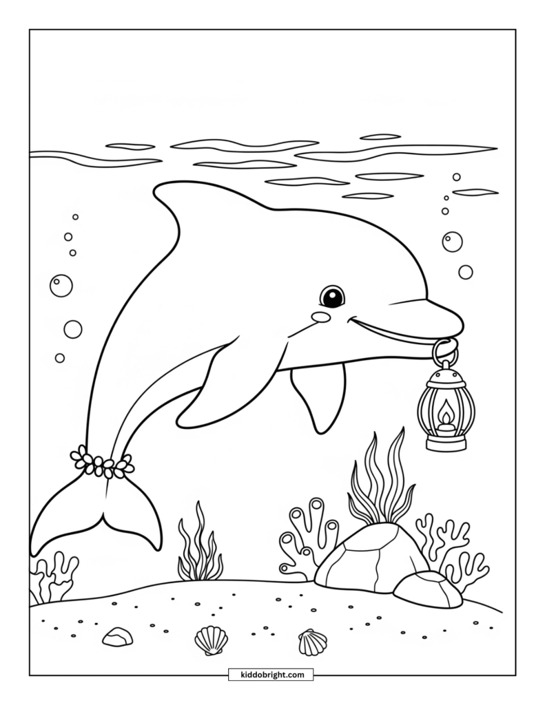 Dolphin coloring pages for kids free download