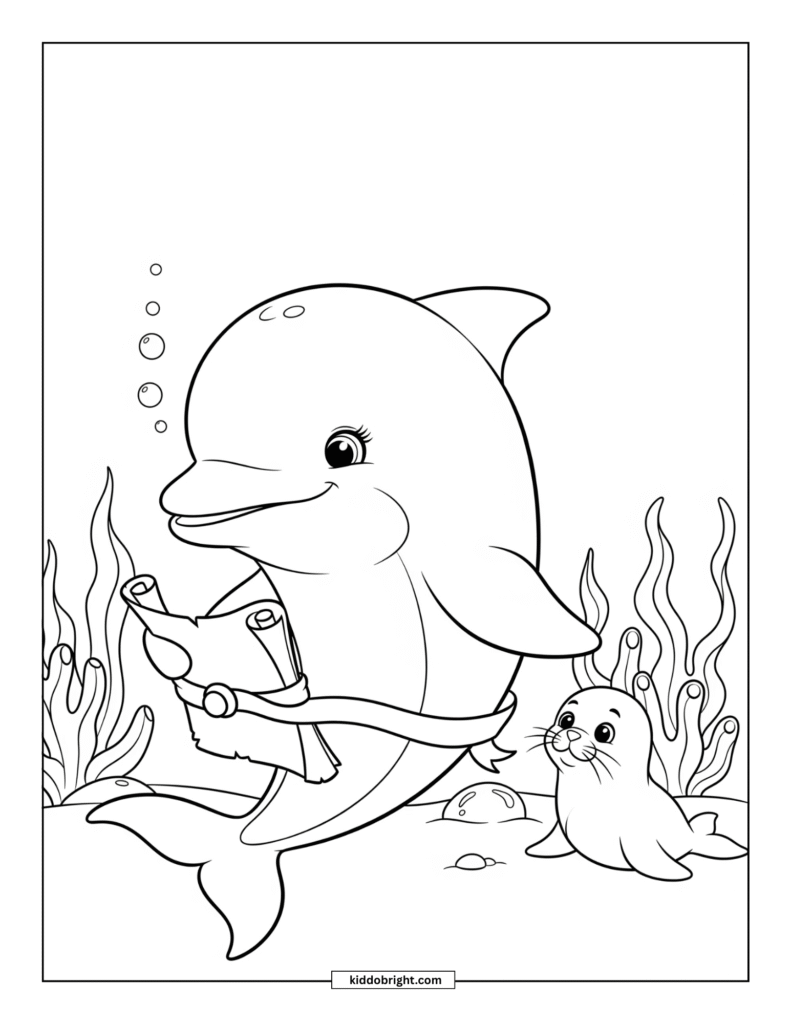 Dolphin coloring pages for kids free download