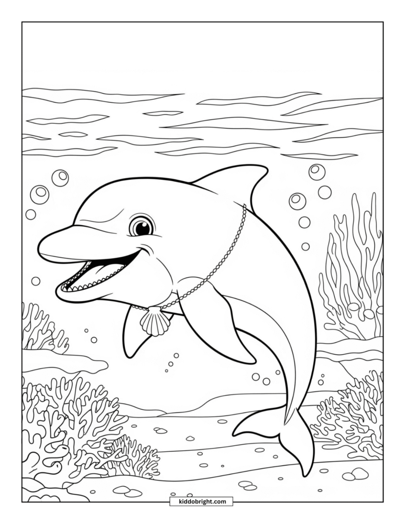 Dolphin coloring pages for kids free download