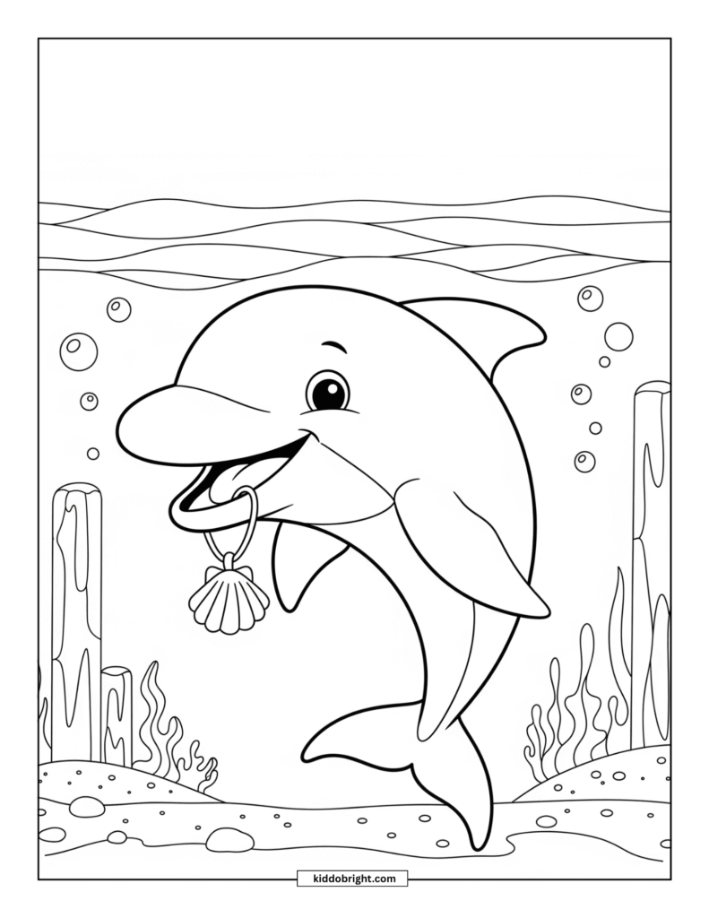 Dolphin coloring pages for kids free download