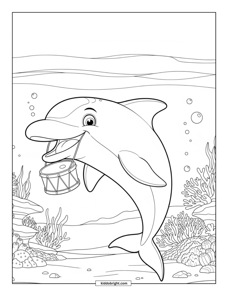 Dolphin coloring pages for kids free download