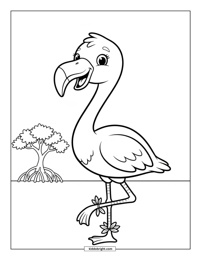 Flamingo coloring pages for kids free download