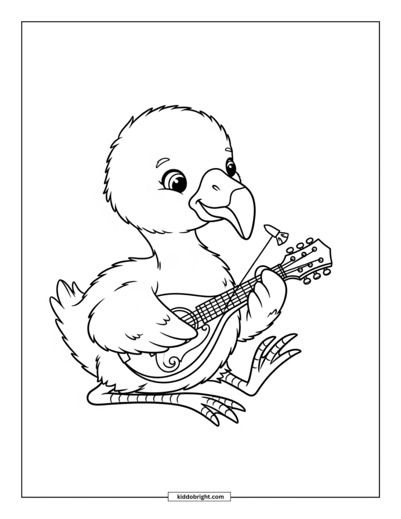 Flamingo chick coloring pages for kids free download