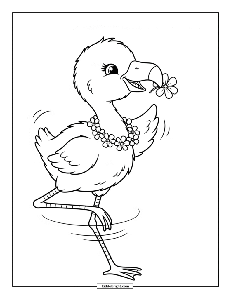 Flamingo chick coloring pages for kids free download