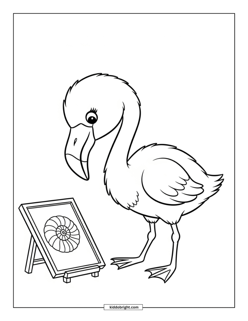 Flamingo chick coloring pages for kids free download