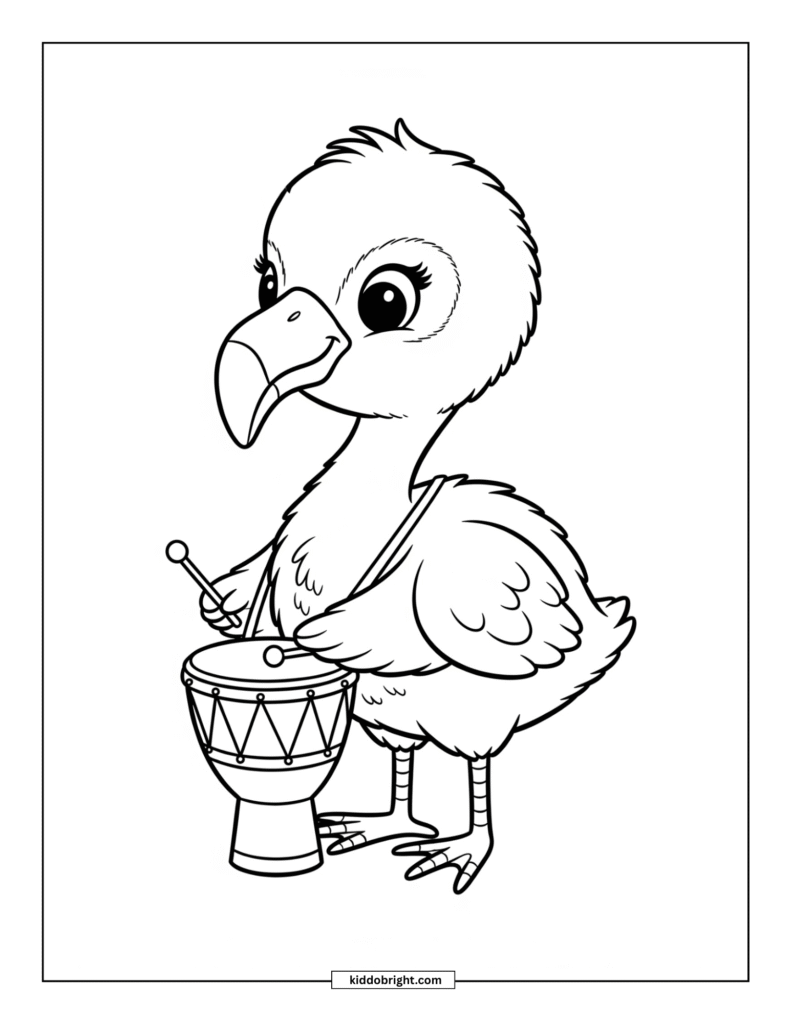 Flamingo chick coloring pages for kids free download