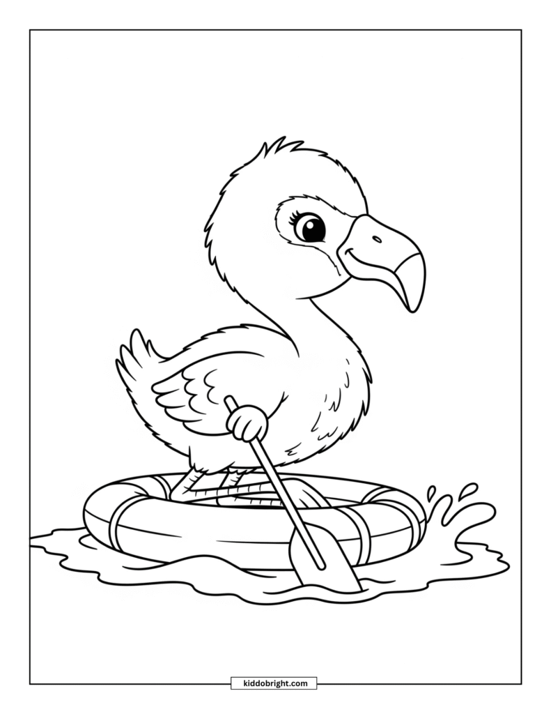 Flamingo chick coloring pages for kids free download