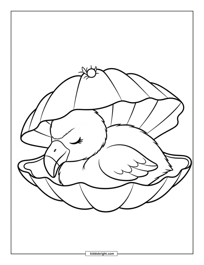 Flamingo chick coloring pages for kids free download