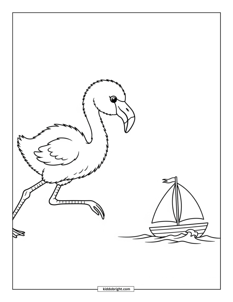 Flamingo chick coloring pages for kids free download
