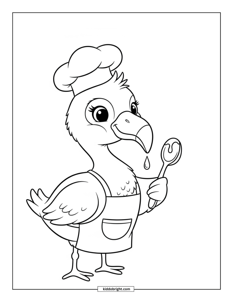 Flamingo chick coloring pages for kids free download