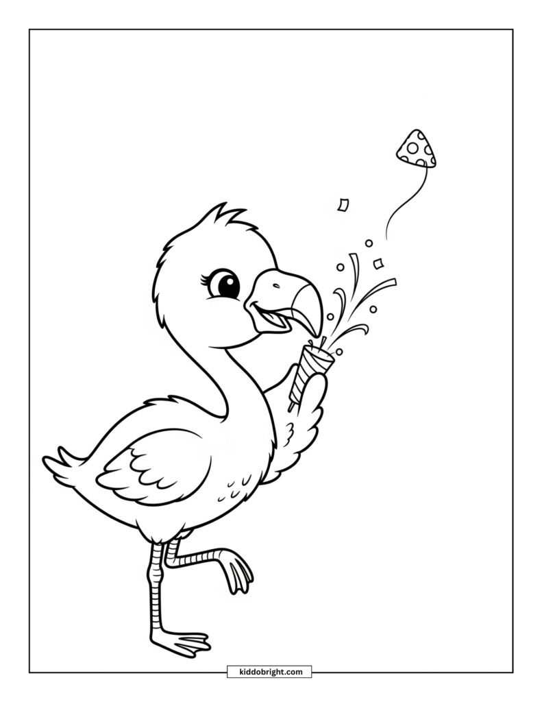 Flamingo chick coloring pages for kids free download