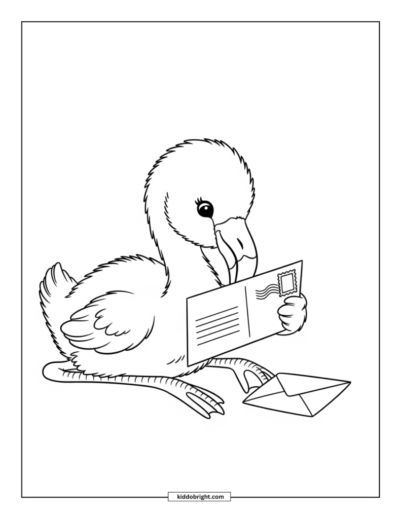 Flamingo chick coloring pages for kids free download