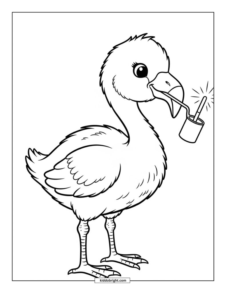 Flamingo chick coloring pages for kids free download