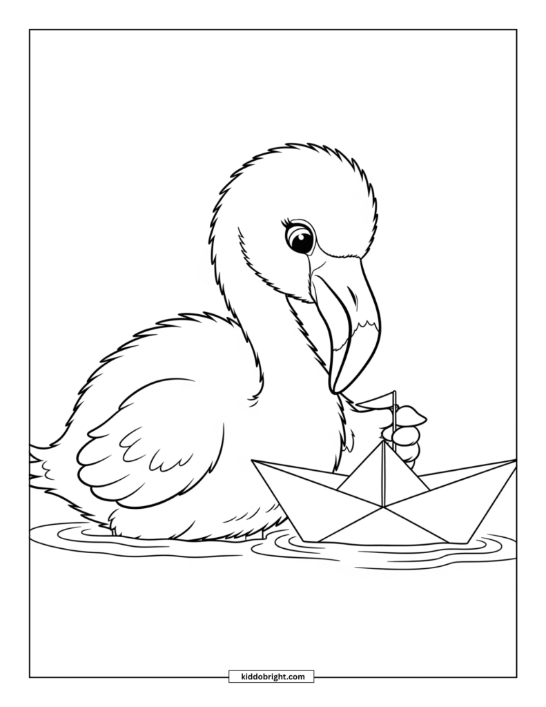 Flamingo chick coloring pages for kids free download