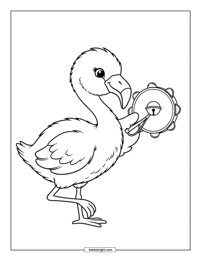 Flamingo chick coloring pages for kids free download